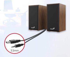GENIUS SP-HF180 Wooden USB Powered 6W Speakers Exlen Laptop & PC Repairs GENIUS SP-HF180 Wooden USB Powered 6W Speakers Exlen Laptop & PC Repair