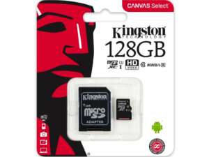 Kingston Canvas Select (SDCS/128GB) 128GB microSDXC w/ SD Adapter