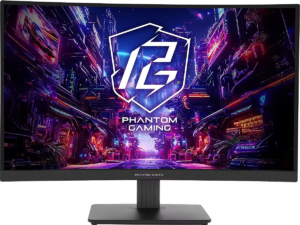 ASROCK PHANTOM GAMING 27" 1440P CURVED 180HZ 1500R MONITOR PG27QRT1B