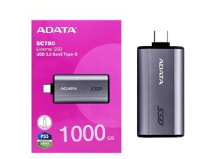 ADATA SC750 1TB USB-C PORTABLE SSD USB 3.2 GEN2 1000MB/s