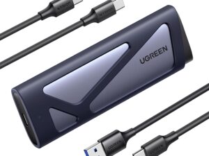 UGREEN M.2 NVMe & SATA Enclosure, USB 3.2 Gen 2 SSD Enclosure, 10Gbps NVMe External Caddy 2230/2242/2260/2280