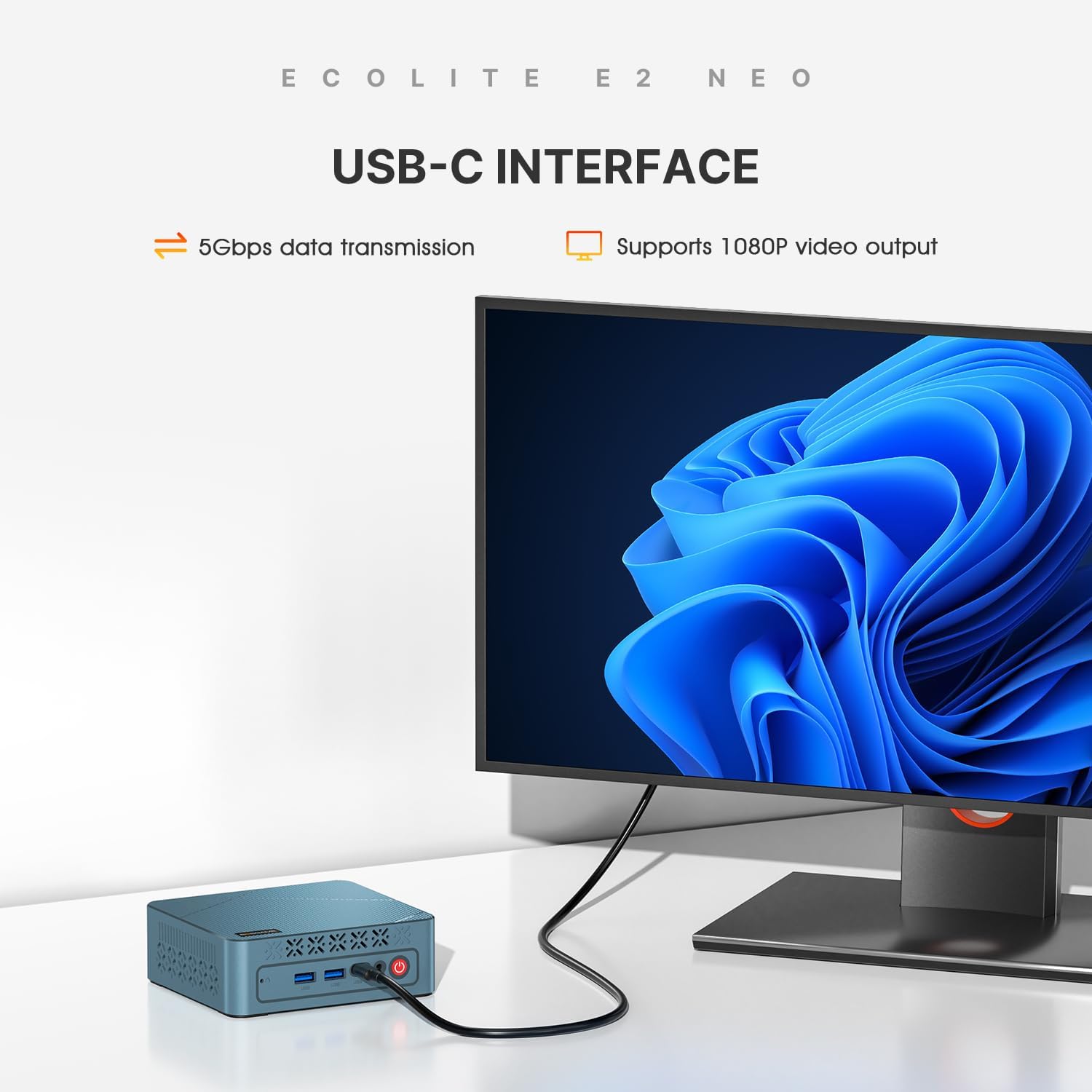 BOSGAME E2 Neo Windows 11 Pro Business Mini-PC AMD Ryzen 5 3500U, 4C 8T, bis zu 3,7 GHz, 16 GB DDR4 RAM, 512 GB SSD, 4K@60Hz Triple Display, HDMI, Type-C, USB3.2, LAN, Wi-Fi 5, Bluetooth 5.0 - Image 8