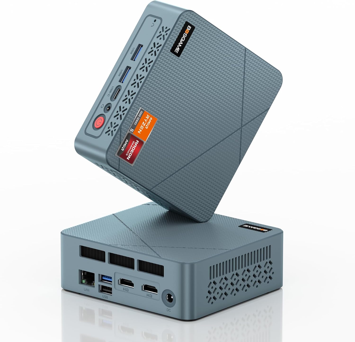 BOSGAME E2 Neo Windows 11 Pro Business Mini-PC AMD Ryzen 5 3500U, 4C 8T, bis zu 3,7 GHz, 16 GB DDR4 RAM, 512 GB SSD, 4K@60Hz Triple Display, HDMI, Type-C, USB3.2, LAN, Wi-Fi 5, Bluetooth 5.0
