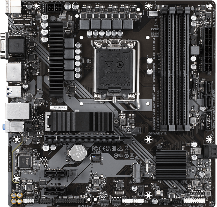 GIGABYTE B760M DS3H DDR4 LGA1700 mATX DDR4 MOTHERBOARD - Image 2
